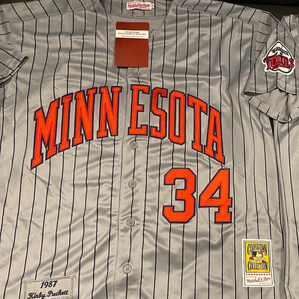 MINNESOTA TWINS KIRBY PUCKETT Men's JERSEY Sz M,L,XL,2XL NWT By Mitchell & Ness - Picture 3 of 6